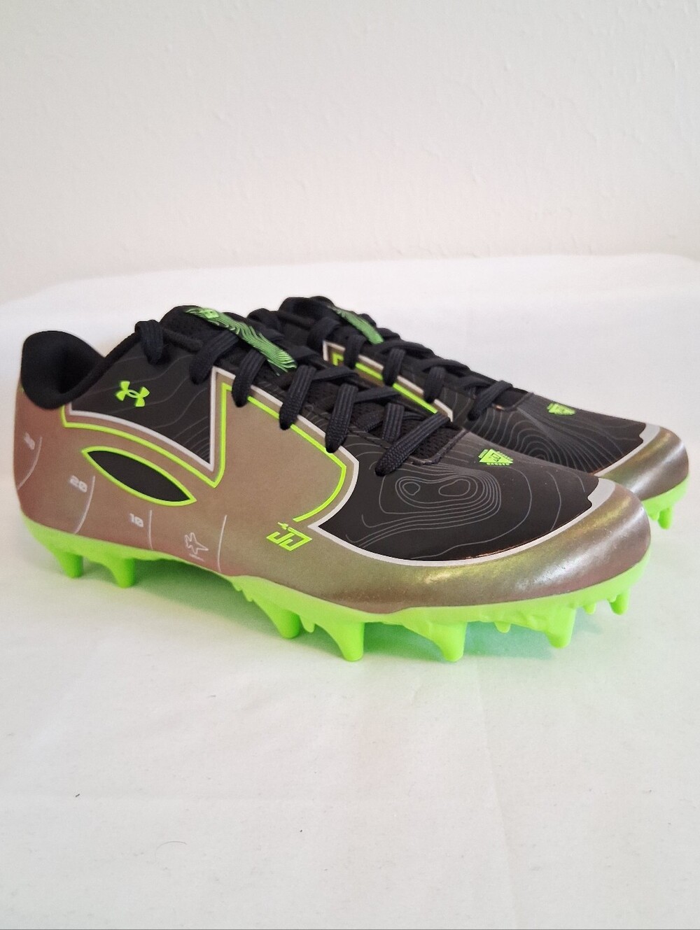 Under Armour Blur Smoke Justin Jefferson Volt Green Black Football Cleats